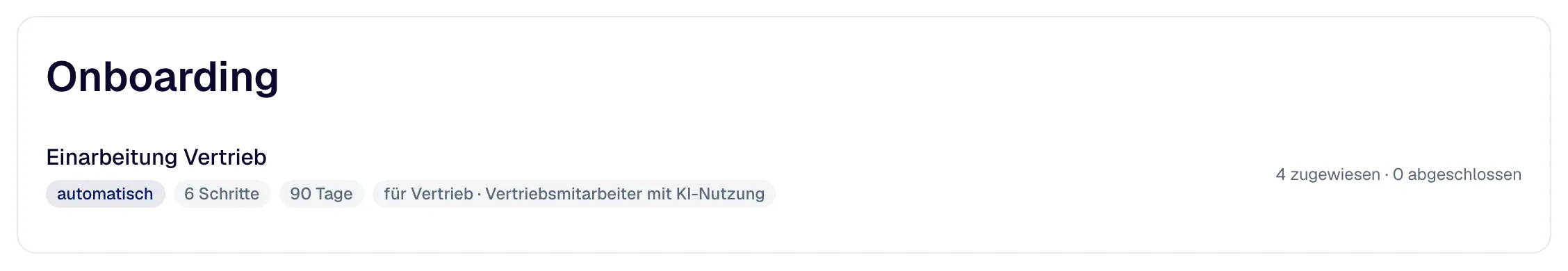 Die Lernpfade einer Art mit Zielgruppe, Frist, Zahl der Schritte und Stand.