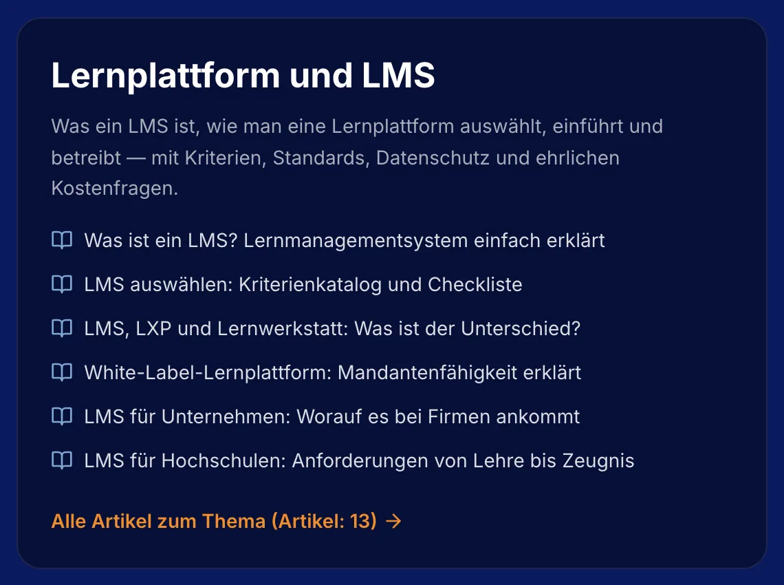 Ein Thema des Wissensbereichs mit seinen Artikeln.